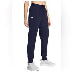 Under Armour Rival Women’s Woven Pants Navy Blue Zip Pockets Size XL